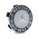 Calotinha Mercedes 75mm Azul Emblema Clássico Calotinha Mercedes 75mm Azul Emblema Clássico