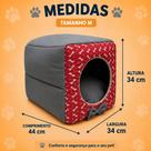 Cama 3 em1 Suede para Cachorro Gato Pet Cubo Toca Iglu Cama Toca Conforto Quentinha Vários Tamanhos