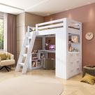 Cama Alta Beliche Office Infantil Multifuncional com 6 Gavetas Micenas Yescasa