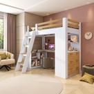 Cama Alta Beliche Office Infantil Multifuncional com 6 Gavetas Micenas Yescasa