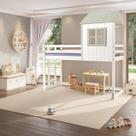 Cama Alta Infantil Cabana Family Branco/Verde - Casatema