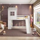 Cama Alta Infantil Cabana Family com Escorregador e Estante Casatema MadeiraOriginals Cama Alta Infantil Cabana Family com Escorregador e Estante Casatema MadeiraOriginals