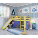 Cama Alta Infantil com Escorregador e Tenda em Madeira Maciça/mdf