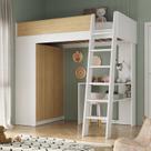 Cama Alta Infantil com Guarda-roupa Mezzo