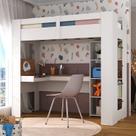 Cama Alta Infantil/juvenil Multifuncional com Escrivaninha Penteadeira Agatha Cama Alta Infantil/juvenil Multifuncional com Escrivaninha Penteadeira Agatha