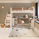 Cama Alta Infantil/juvenil Star Plus Office Multifuncional Casatema MadeiraOriginals