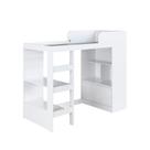 Cama Alta Multifuncional Com Nichos E Escrivaninha Branco