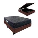 Cama Arezzo Baú Casal Box Black Molas Ensacadas Marrom Cama Arezzo Baú Casal Box Black Molas Ensacadas Marrom