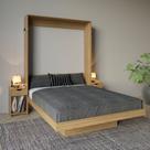 Cama Articulada de Casal 209x198cm com 2 Mesas de Cabeceira, Nichos e Gavetas Cm8041