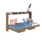 Cama Articulada Solteiro Horizontal com 2 Nichos 1 Prateleira CH1080 80cm Mel - Art In Móveis
