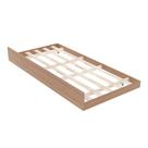 Cama Auxiliar Solteiro Box Chão Baixa Para Bicama Quarto Adulto Amêndoa Marrom Madeira
