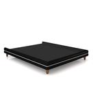 Cama Avulsa para Colchão Casal Torres Pés em Madeira PU Preto G91 - Gran Belo