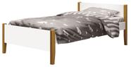 Cama Babá Solteiro Simba Branco Fosco com Madeira - Reller Cama Babá Solteiro Simba Branco Fosco com Madeira - Reller
