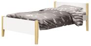 Cama Babá Solteiro Simba Branco Fosco com Natural - MoveisAqui