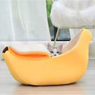 Cama Banana Gato Cachorro Pequeno Médio Confortável Pelúcia