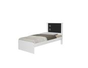 Cama Barcelona Solteiro Branco Com Preto - Tebarrot Móveis