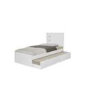 Cama Barcelona Solteiro Com Auxiliar Branco - Tebarrot Móveis