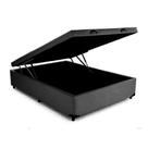 Cama Base Box Baú Casal Reforçado Sintético Cinza 138x188x41