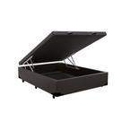 Cama Base Box Baú Casal Reforçado Sintético Marrom 138x188x41