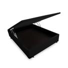 Cama Base Box Baú Casal Reforçado Sintético Preto 138x188x41 Cama Base Box Baú Casal Reforçado Sintético Preto 138x188x41