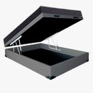 Cama Base Box Baú Casal Reforçado Suede Cinza + Colchão Casal Reforçado D33 14x138x188