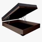 Cama Base Box Baú Casal Reforçado Suede Marrom + Colchão Casal Reforçado D33 17x138x188
