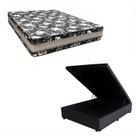 Cama Base Box Baú Casal Super Black Sintético Preto + Colchão Casal Super Black D33 28x138x188 Cama Base Box Baú Casal Super Black Sintético Preto + Colchão Casal Super Black D33 28x138x188
