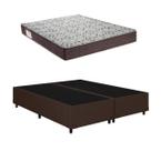 Cama Base Box Casal Bipartido Marrom Colchão ISO 150 D45 - Ortobom