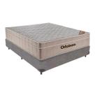 Cama Base Box Casal Cinza Colchão Molas Ensacadas Airtech SpringPocket 138x188 - Ortobom