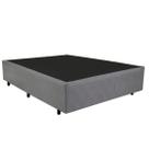 Cama Base Box Casal Cinza Suede 38x138x188 Cama Base Box Casal Cinza Suede 38x138x188
