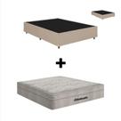 Cama Base Box Casal material sintético Bege e Colchão de Mola Ensacada Casal Airtech Ortobom Cama Base Box Casal material sintético Bege e Colchão de Mola Ensacada Casal Airtech Ortobom