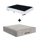 Cama Base Box Casal material sintético Branco e Colchão de Mola Ensacada Casal Airtech Ortobom Cama Base Box Casal material sintético Branco e Colchão de Mola Ensacada Casal Airtech Ortobom