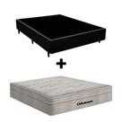 Cama Base Box Casal material sintético Preto e Colchão de Mola Ensacada Casal Airtech Ortobom Cama Base Box Casal material sintético Preto e Colchão de Mola Ensacada Casal Airtech Ortobom