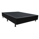 Cama Base Box Casal Sintético Preto 38x138x188