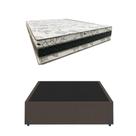 Cama Base Box Casal Super Confort Suede Marrom + Colchão Casal Super Confort D33 24x138x188