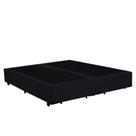 Cama Base Box Queen Bipartido Suede Preto 27x158x198 Cama Base Box Queen Bipartido Suede Preto 27x158x198