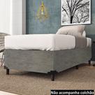 Cama Base Box Solteiro 0,88 x 1,88 x 0,28 Suede Amassado Lobbox - Cinza