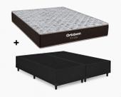 Cama Base Casal Bipartido Preto Colchão Fit D33 Espuma 138x188 - Ortobom