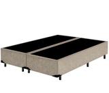 Cama Base Casal Bipartido Suede Bege