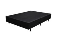Cama Base Casal Blindado Sintético Preto Cama Base Casal Blindado Sintético Preto