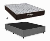 Cama Base Casal Cinza Colchão Fit D33 Espuma 138x188 - Ortobom