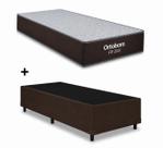 Cama Base Solteiro Marrom Colchao Fit D33 Espuma 88x188 - Ortobom