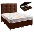 Cama + Bau Blindado e Colchão D20 Casal - D20 Inducol + Cabeceira