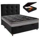 Cama + Bau Blindado e Colchão D28 Casal - Conforto Paropas + Cabeceira