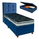Cama + Bau Blindado e Colchão D28 Solteiro - Conforto Paropas + Cabeceira
