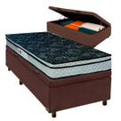 Cama + Bau Blindado e Colchão D28 Solteiro