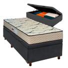 Cama + Bau Blindado e Colchão D33 Solteiro