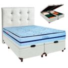 Cama + Bau Blindado e Colchão Molas Ensacadas Casal - Blue Paropas + Cabeceira