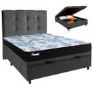 Cama + Bau Blindado e Colchão Molas Ensacadas Casal - Life Gold Paropas + Cabeceira