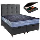 Cama + Bau Blindado e Colchão Molas Ensacadas Queen - Petrus Paropas + Cabeceira